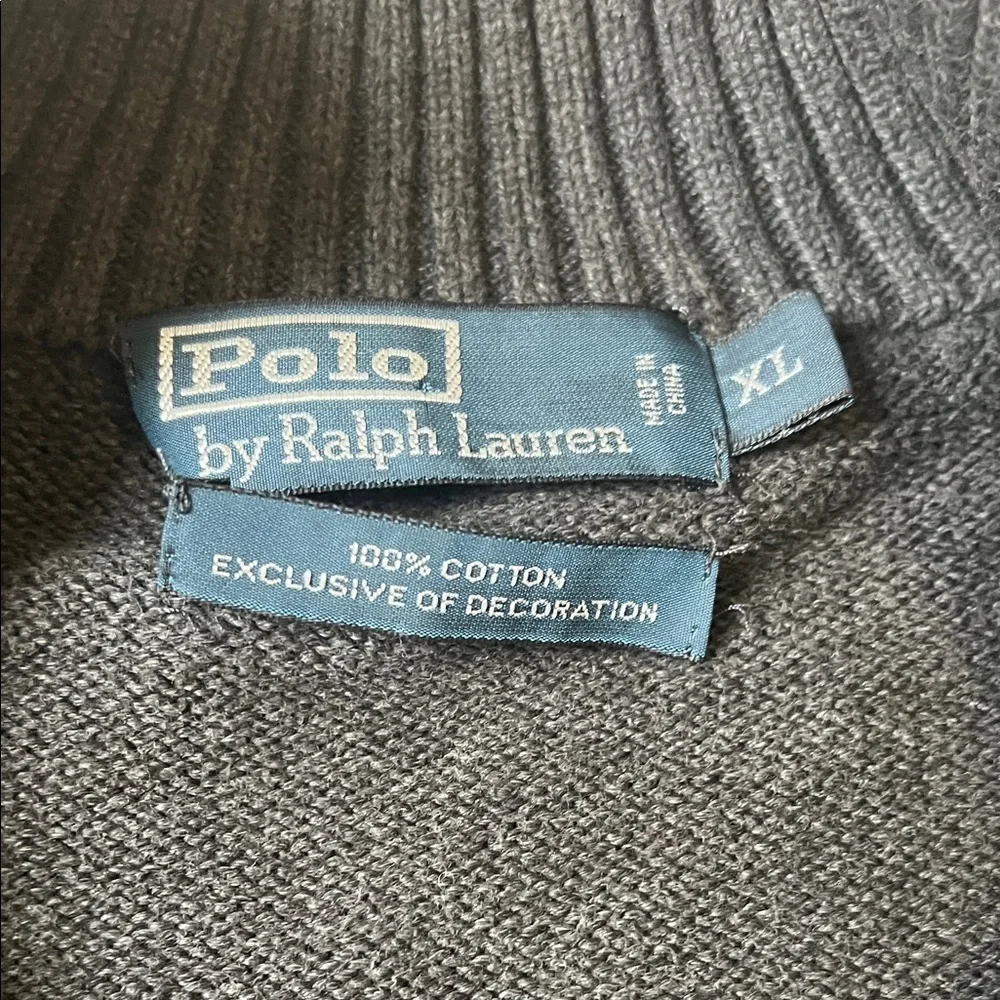 Polo by Ralph Lauren Men's Grey Zip-Up Sweater